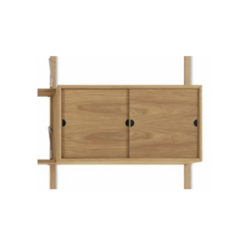 ROYAL SYSTEM Cabinet with 2 sliding doors in wood and 1 shelf