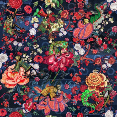 RENDEZVOUS MOOOI TOKYO BLUE WALLPAPER